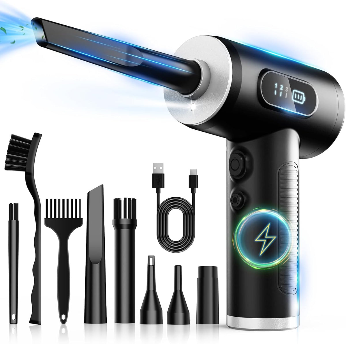 Compressed Air Duster, Rechargeable Cordless Electric Air Blower