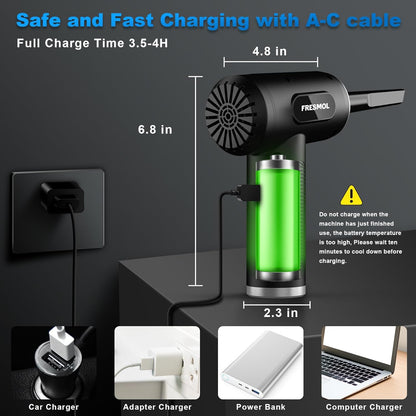 Compressed Air Duster, Rechargeable Cordless Electric Air Blower