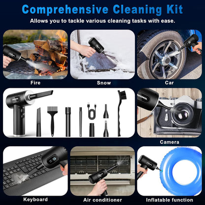 Compressed Air Duster, Rechargeable Cordless Electric Air Blower