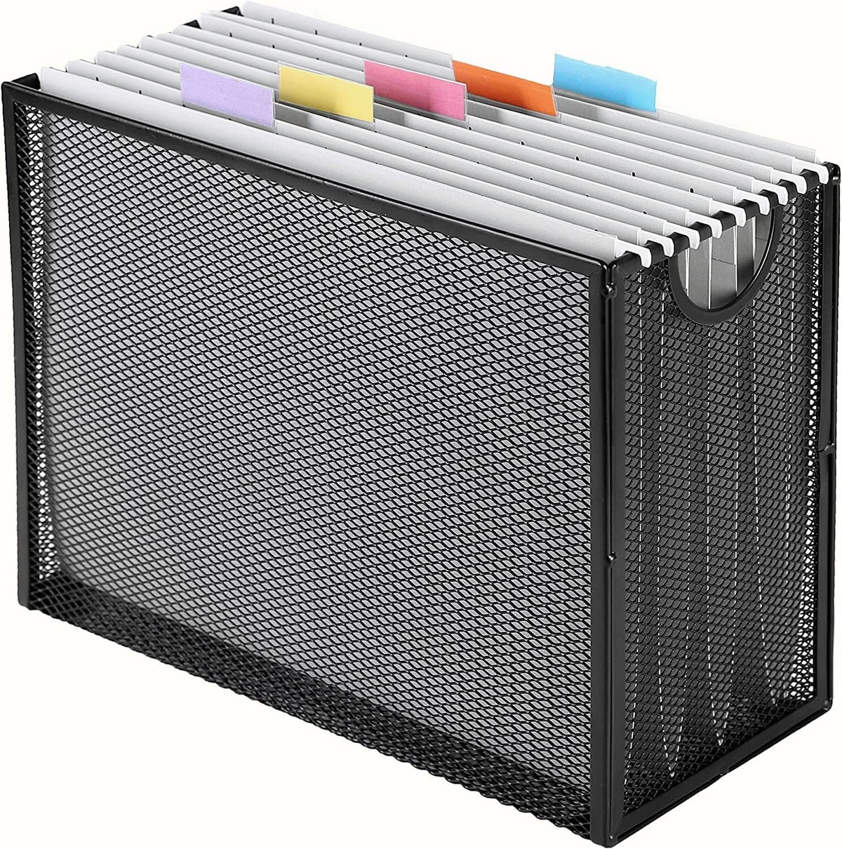 Hanging File Organizer Includes 5 Hanging Folders for Office, Black
