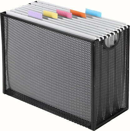Hanging File Organizer Includes 5 Hanging Folders for Office, Black
