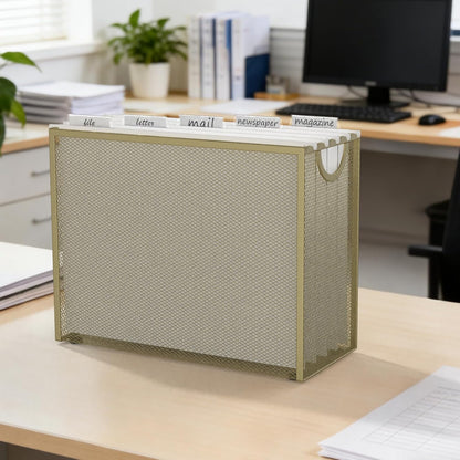 Hanging File Organizer Includes 5 Hanging Folders for Office, Black