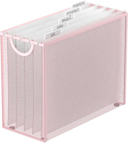 Hanging File Organizer Includes 5 Hanging Folders for Office, Black