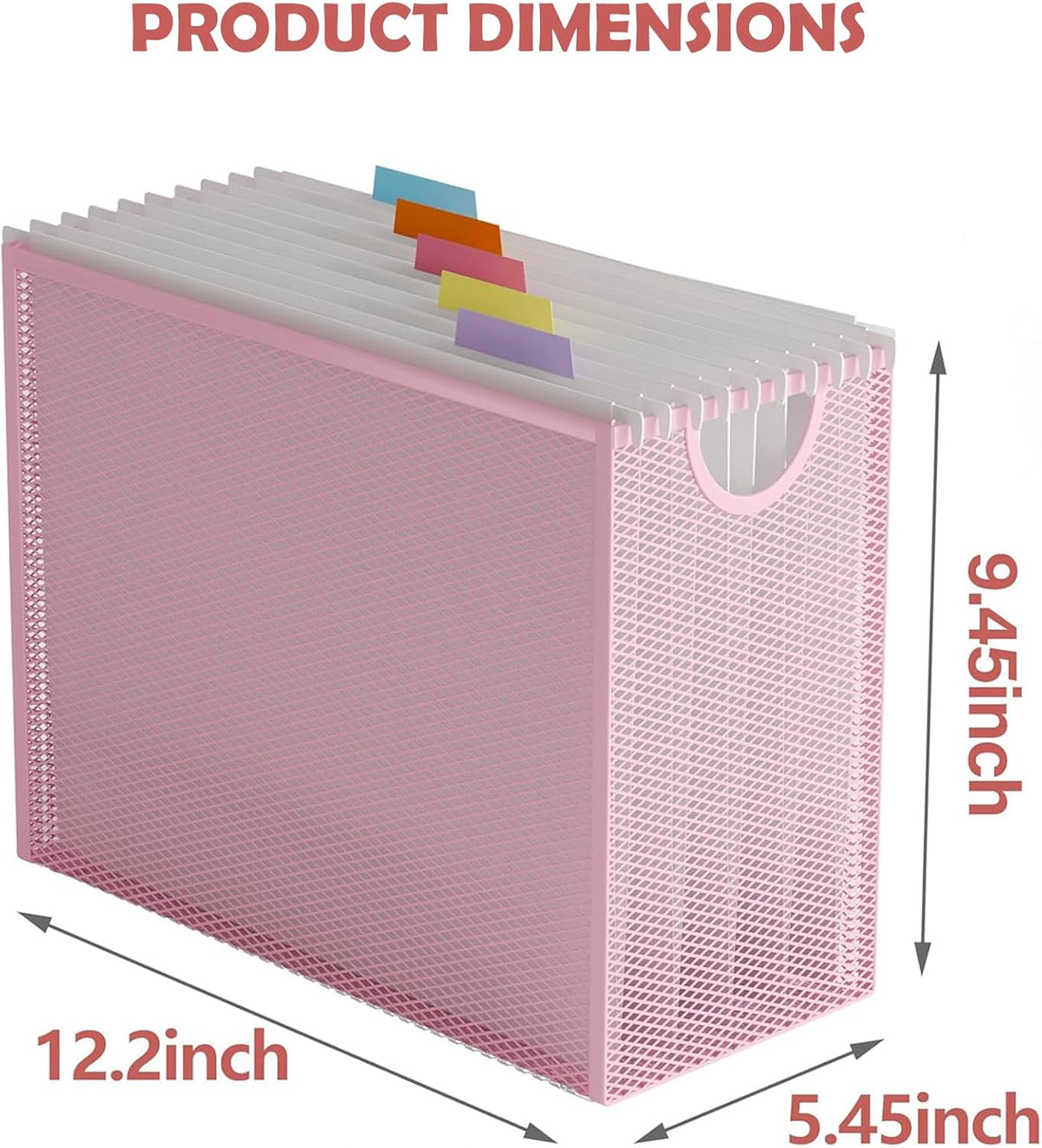 Hanging File Organizer Includes 5 Hanging Folders for Office, Black