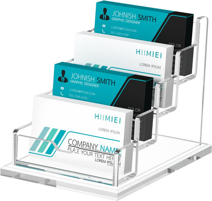 Acrylic Business Card Holder Desk, Card Display Stand 4 Slot 4 Tier