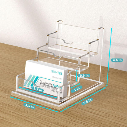 Acrylic Business Card Holder Desk, Card Display Stand 4 Slot 4 Tier
