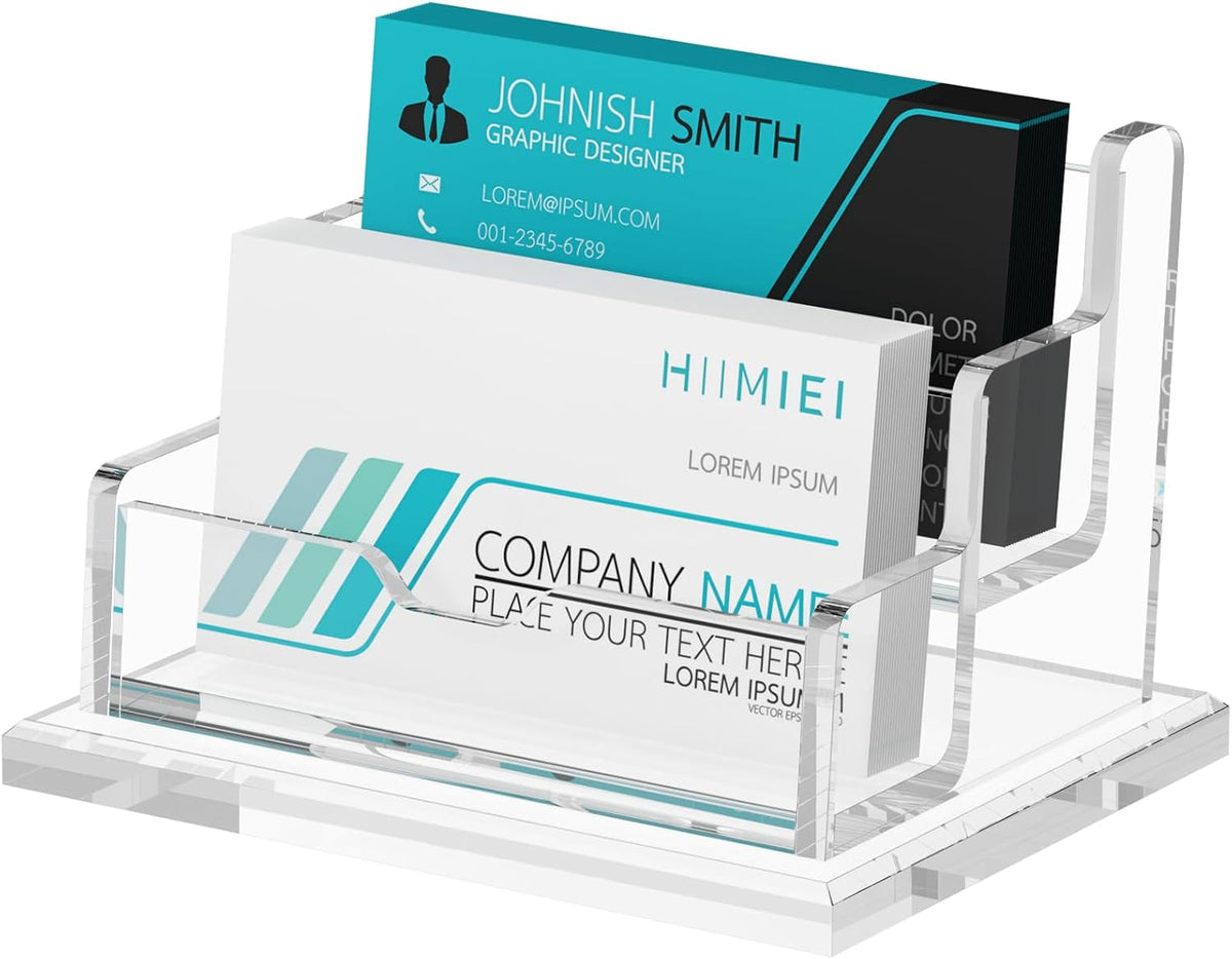 Acrylic Business Card Holder Desk, Card Display Stand 4 Slot 4 Tier