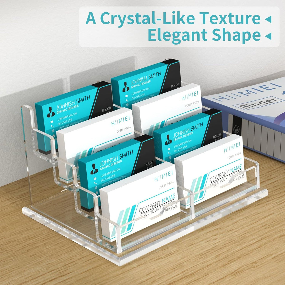 Acrylic Business Card Holder Desk, Card Display Stand 4 Slot 4 Tier