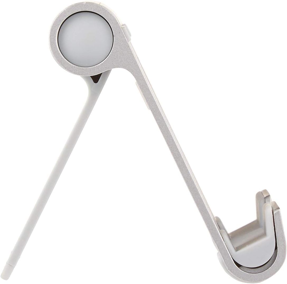Multi-Angle Portable Foldable Stand for Tablets, E-Readers and Phones, Non-Slip Desktop Holder for iPads, iPhones, Kindles, Hands-Free Viewing - Silver