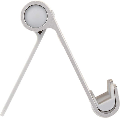 Multi-Angle Portable Foldable Stand for Tablets, E-Readers and Phones, Non-Slip Desktop Holder for iPads, iPhones, Kindles, Hands-Free Viewing - Silver