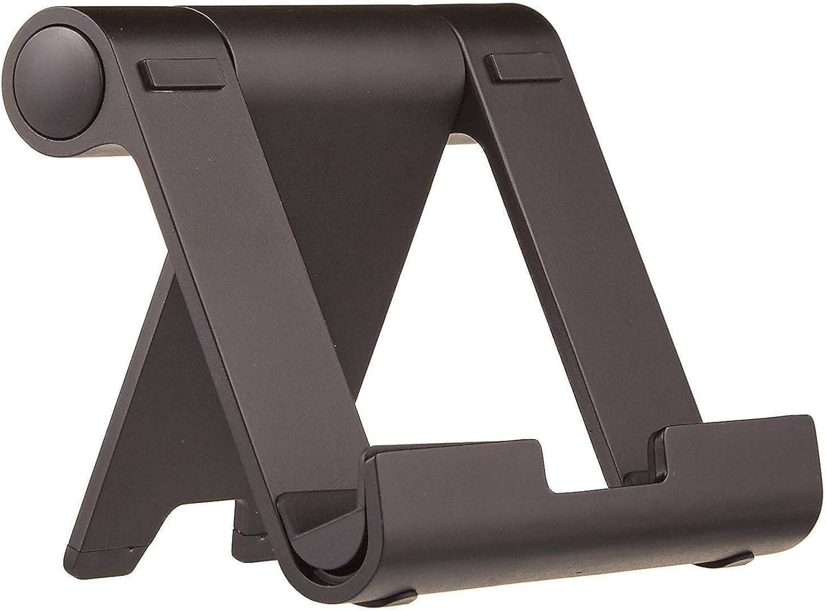 Multi-Angle Portable Foldable Stand for Tablets, E-Readers and Phones, Non-Slip Desktop Holder for iPads, iPhones, Kindles, Hands-Free Viewing - Silver