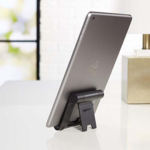 Multi-Angle Portable Foldable Stand for Tablets, E-Readers and Phones, Non-Slip Desktop Holder for iPads, iPhones, Kindles, Hands-Free Viewing - Silver