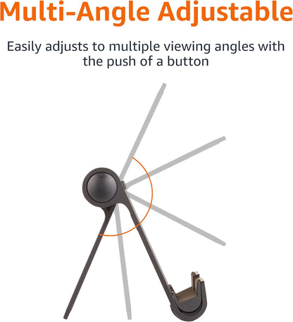 Multi-Angle Portable Foldable Stand for Tablets, E-Readers and Phones, Non-Slip Desktop Holder for iPads, iPhones, Kindles, Hands-Free Viewing - Silver