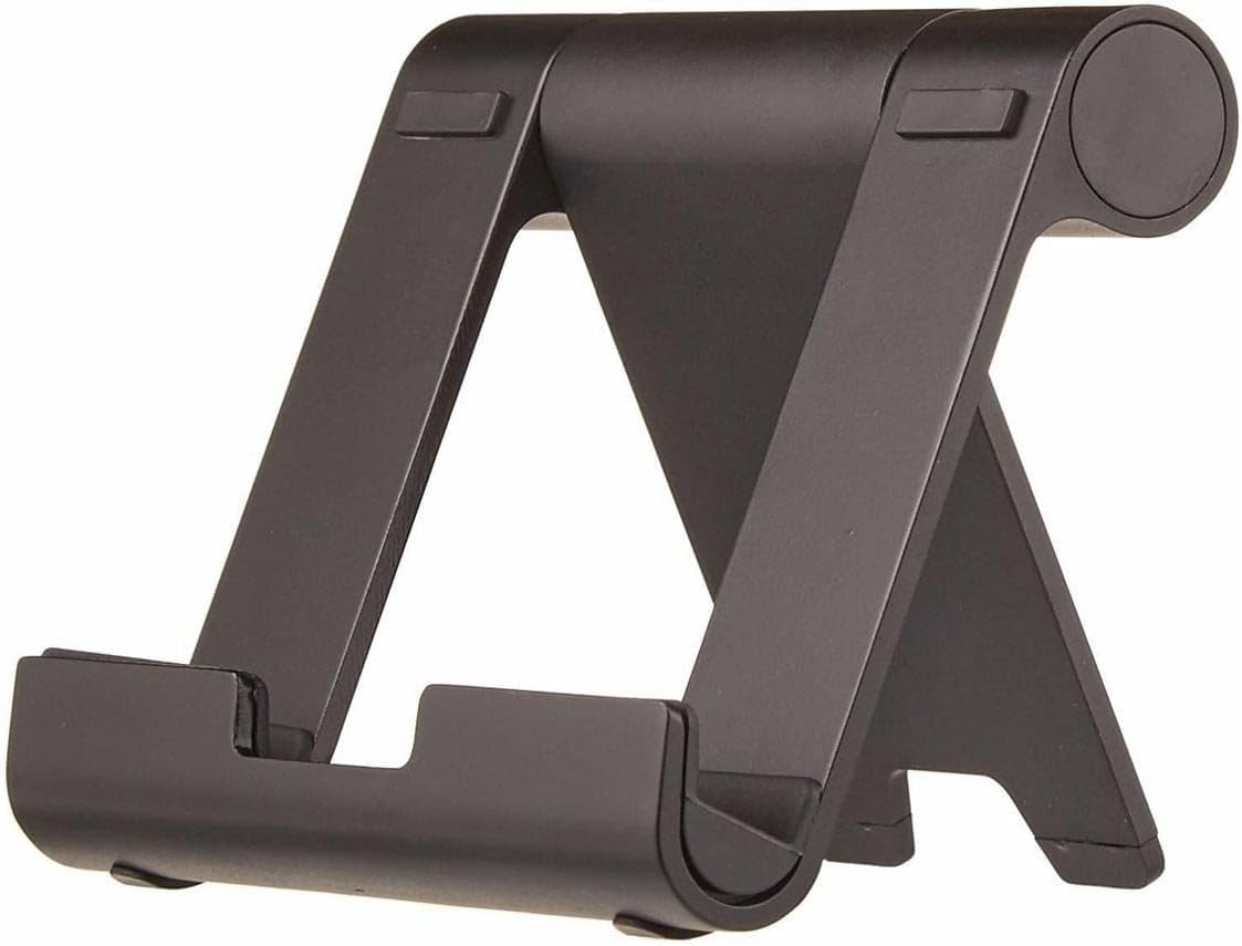 Multi-Angle Portable Foldable Stand for Tablets, E-Readers and Phones, Non-Slip Desktop Holder for iPads, iPhones, Kindles, Hands-Free Viewing - Silver