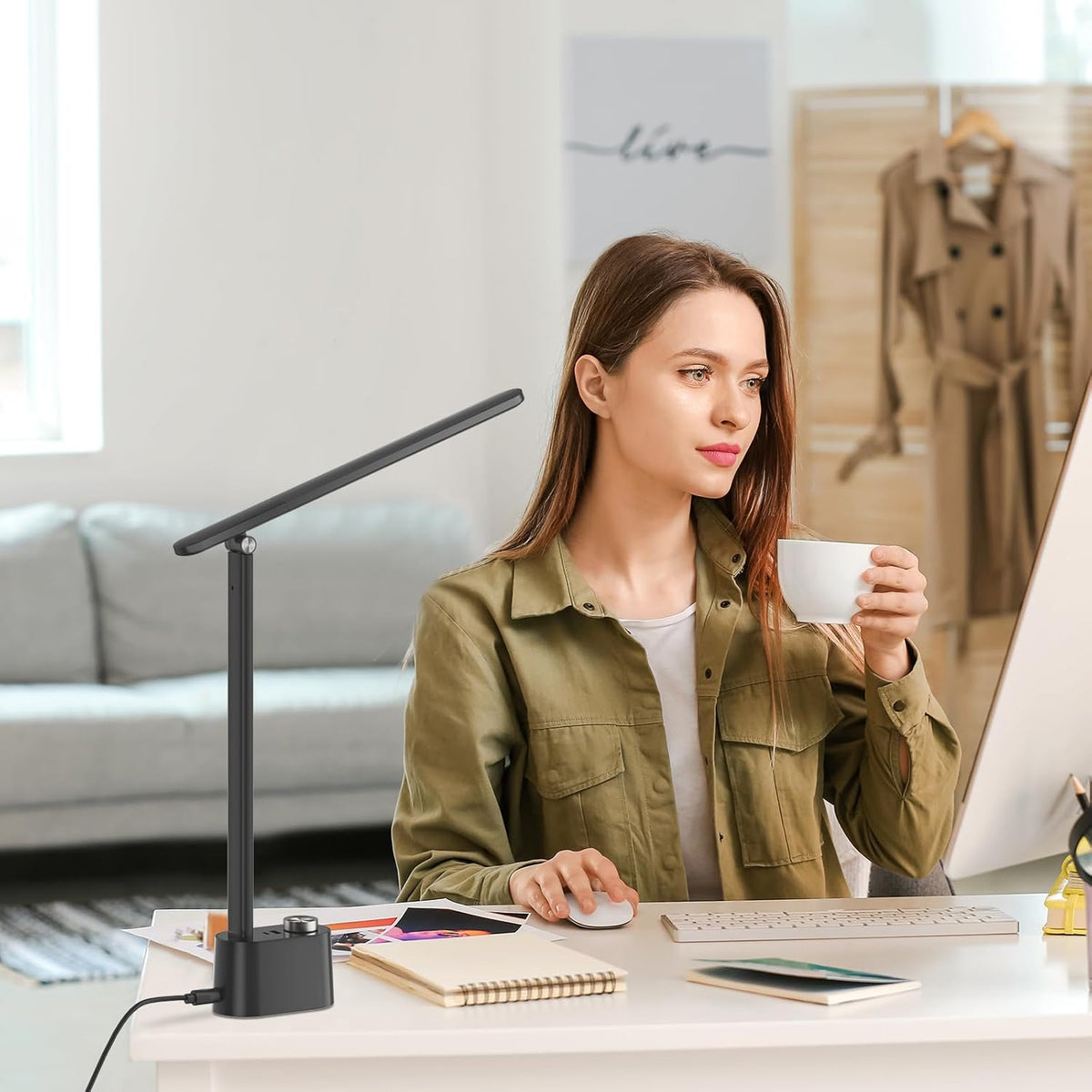 Honeywell H01 Pro LED Desk Lamp, Foldable Desk Light Eye-Caring