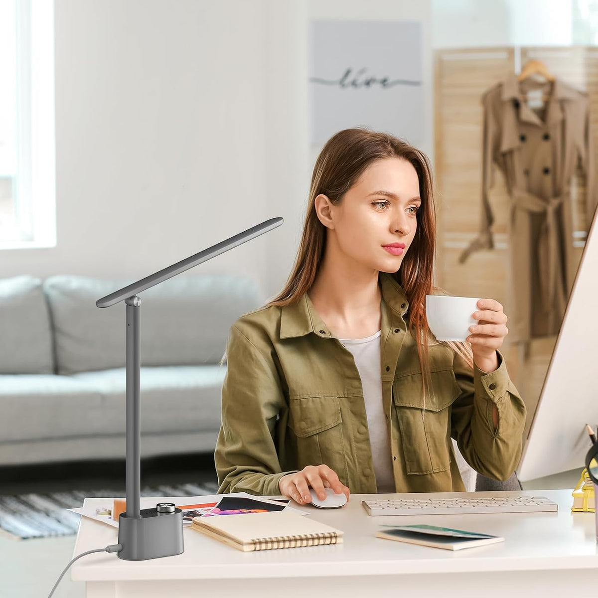 Honeywell H01 Pro LED Desk Lamp, Foldable Desk Light Eye-Caring