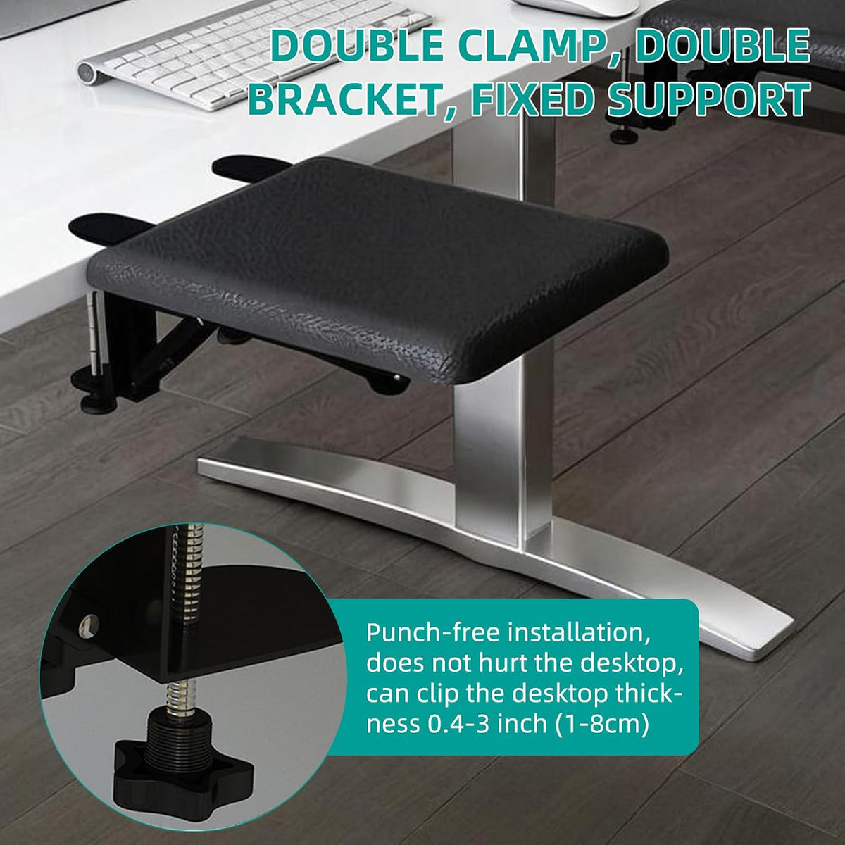 Computer Arm Rest for Desk, 90°Foldable Desk Arm Rest Extender,Ergonomic Arm Rest for Desk,Clamp-On Mouse Pad Arm Support,No-Drill Table Side Addition for Home & Office