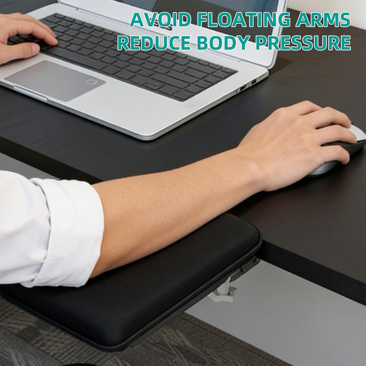 Computer Arm Rest for Desk, 90°Foldable Desk Arm Rest Extender,Ergonomic Arm Rest for Desk,Clamp-On Mouse Pad Arm Support,No-Drill Table Side Addition for Home & Office