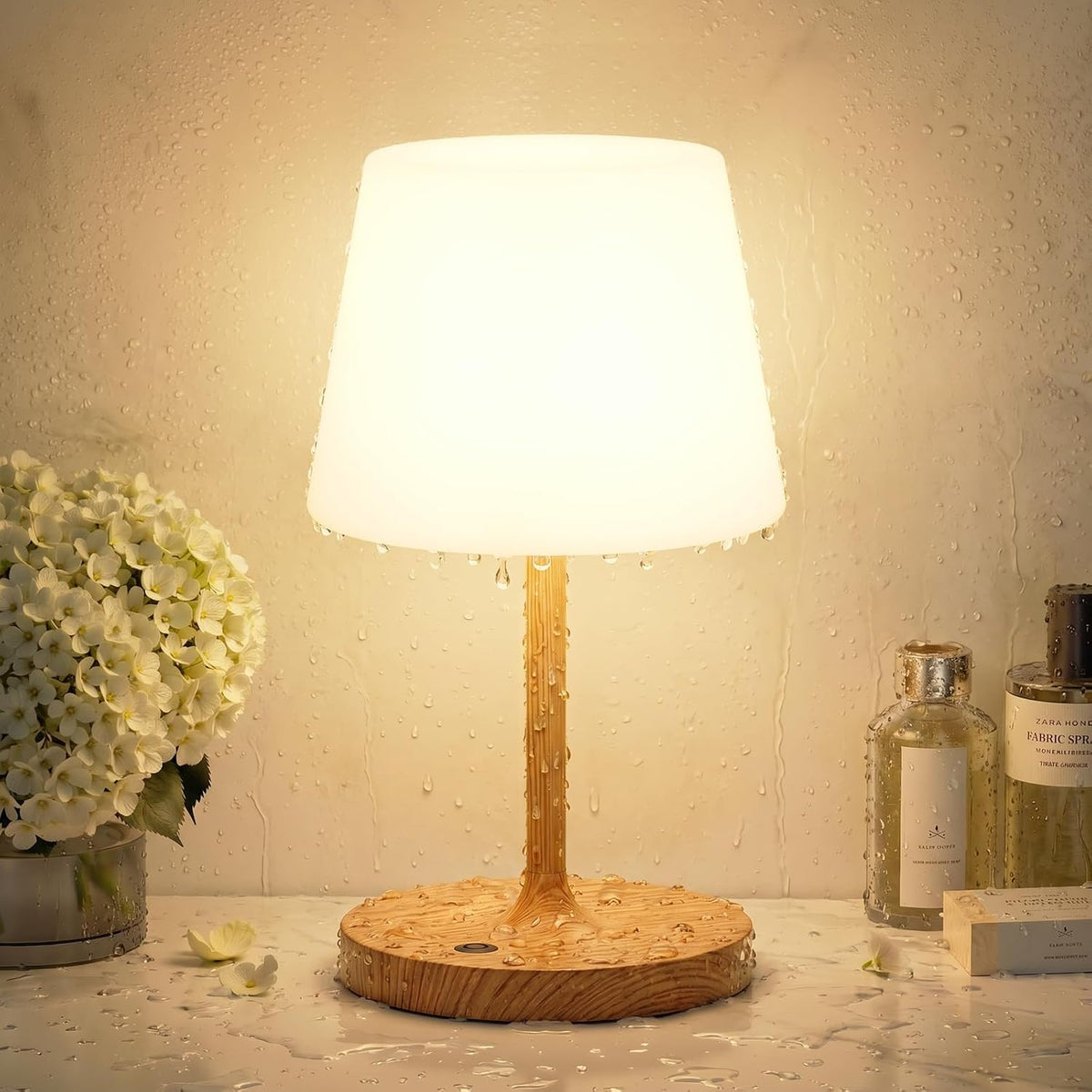 Shower Lamp IP54 Waterproof, Cordless Rechargeable Table Lamp, Outdoor Use