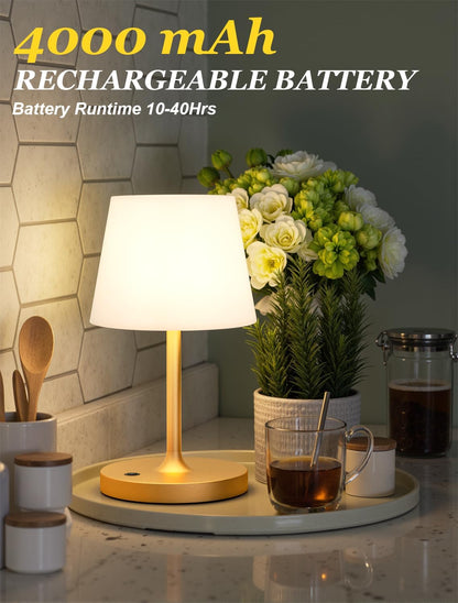 Shower Lamp IP54 Waterproof, Cordless Rechargeable Table Lamp, Outdoor Use