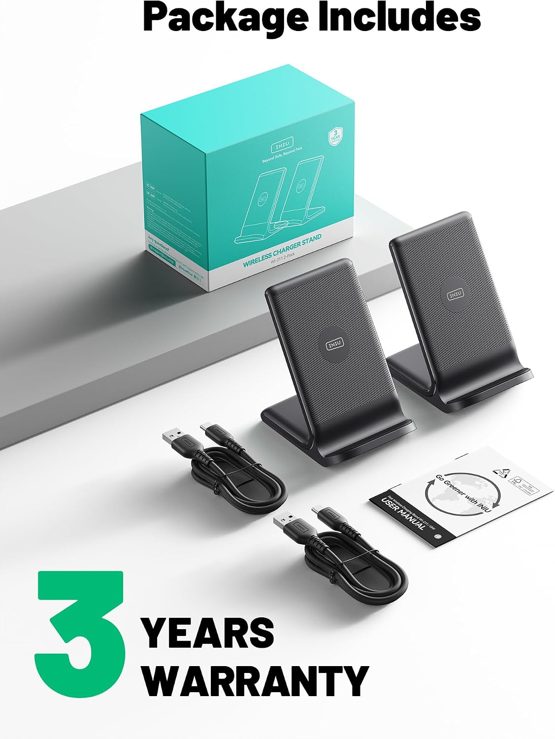 Wireless Charger, 15W Fast Wireless Charging Phone Station with LED