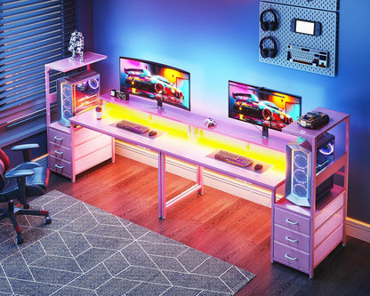 Gaming Desk w/PC Showcase Stand, 59" Reversible, RGB LED