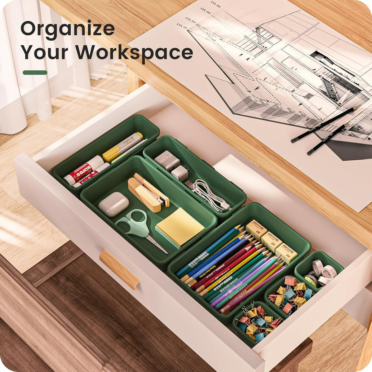 【𝟓 𝐒𝐈𝐙𝐄】 Tool Box Organizer Tray Divider Set Drawer Organizer