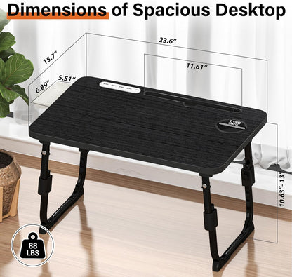 Lap Desk for Bed Adjustable Height with USB Port 23.6" x15.7" Desktop