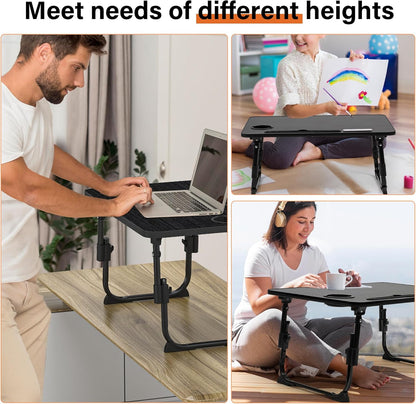 Lap Desk for Bed Adjustable Height with USB Port 23.6" x15.7" Desktop