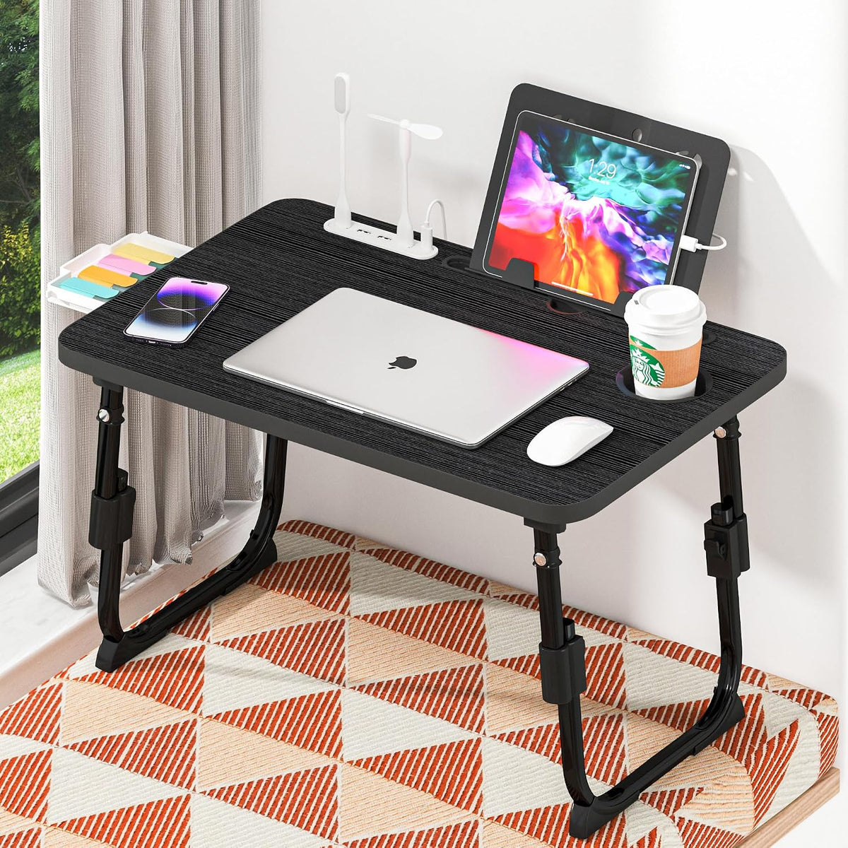 Lap Desk for Bed Adjustable Height with USB Port 23.6" x15.7" Desktop