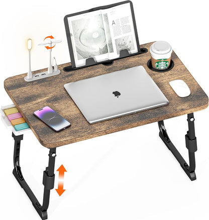 Lap Desk for Bed Adjustable Height with USB Port 23.6" x15.7" Desktop