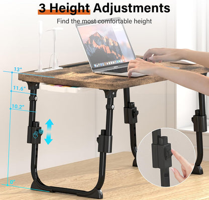 Lap Desk for Bed Adjustable Height with USB Port 23.6" x15.7" Desktop
