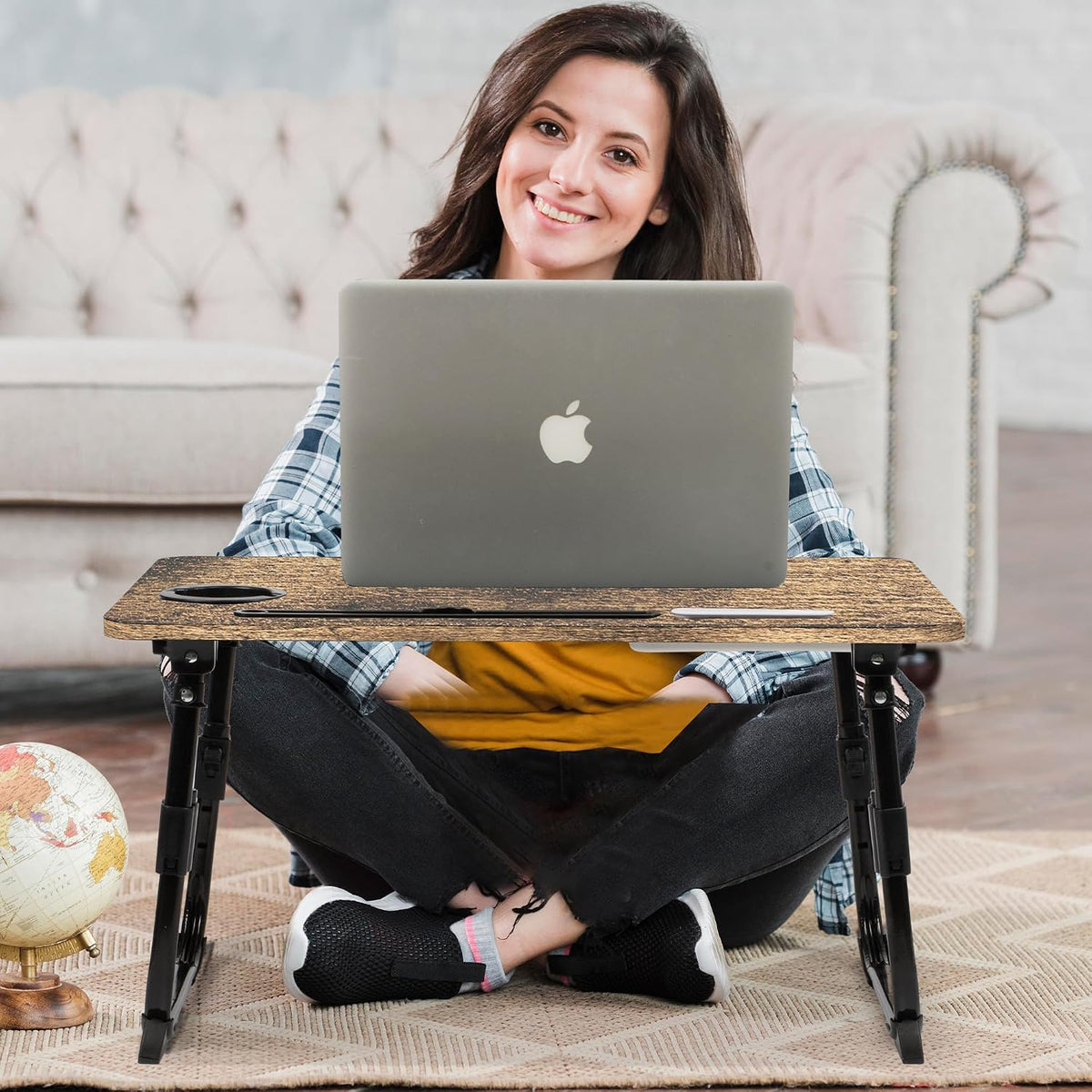 Lap Desk for Bed Adjustable Height with USB Port 23.6" x15.7" Desktop