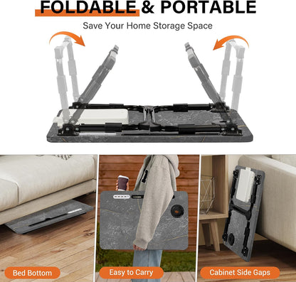 Lap Desk for Bed Adjustable Height with USB Port 23.6" x15.7" Desktop