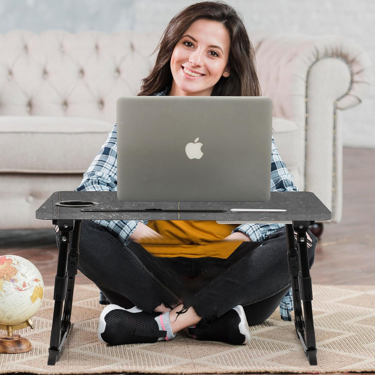 Lap Desk for Bed Adjustable Height with USB Port 23.6" x15.7" Desktop