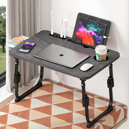 Lap Desk for Bed Adjustable Height with USB Port 23.6" x15.7" Desktop