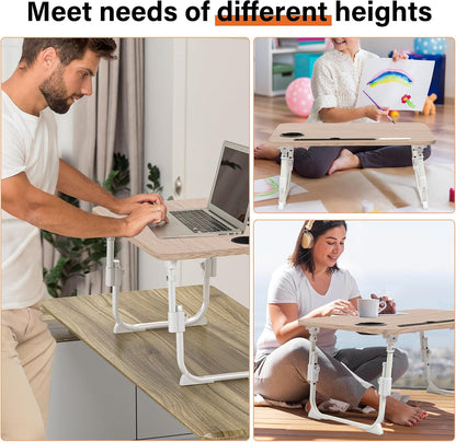Lap Desk for Bed Adjustable Height with USB Port 23.6" x15.7" Desktop