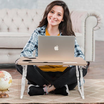 Lap Desk for Bed Adjustable Height with USB Port 23.6" x15.7" Desktop