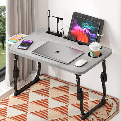 Lap Desk for Bed Adjustable Height with USB Port 23.6" x15.7" Desktop