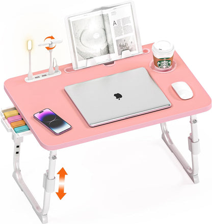Lap Desk for Bed Adjustable Height with USB Port 23.6" x15.7" Desktop