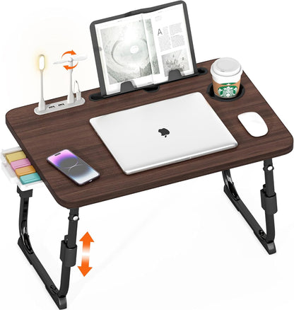 Lap Desk for Bed Adjustable Height with USB Port 23.6" x15.7" Desktop