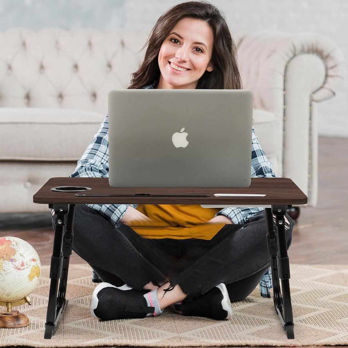 Lap Desk for Bed Adjustable Height with USB Port 23.6" x15.7" Desktop