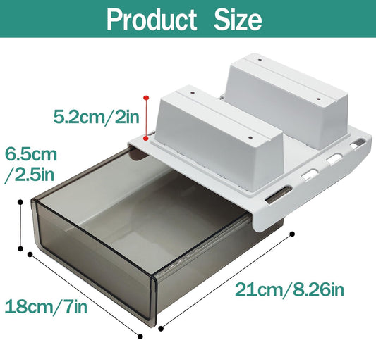 Upgrade Under Table Drawer with Lip, Office Attachable Plastic Desk Accessories & Workspace Organizers, Hidden Under Table Storage Organizer Pencil Tray Drawer Slide Out