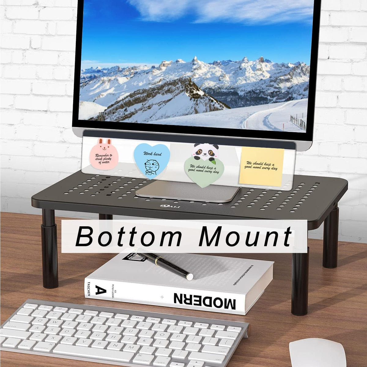 Monitor Memo Top, 18" Sticky Note Holder, Message Board