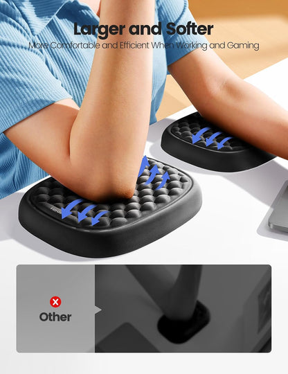 【Upgraded Larger and Thicker】 Elbow Rest Pad 1pc, Desk Wrist Rest Memory Foam Armrest, Ergonomic Mouse Cushion Support, Wrist Pain Relief for Computer Laptop Working Typing Gaming Office Gadget