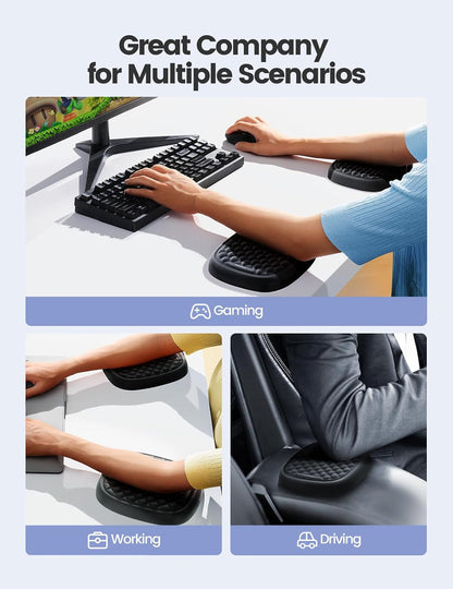 【Upgraded Larger and Thicker】 Elbow Rest Pad 1pc, Desk Wrist Rest Memory Foam Armrest, Ergonomic Mouse Cushion Support, Wrist Pain Relief for Computer Laptop Working Typing Gaming Office Gadget