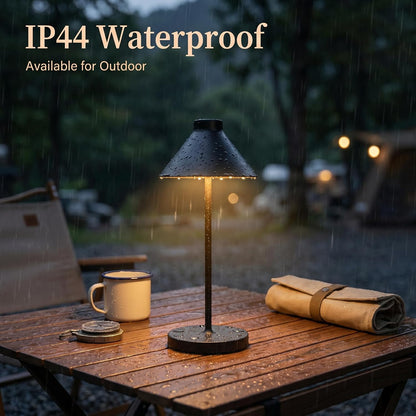 Rechargeable Mini Cordless Desk Lamp, IP44 Waterproof (Gold)
